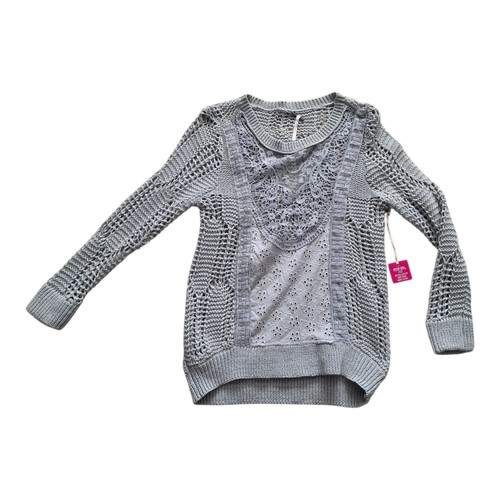 Poof Girls Size Medium 10-12 Knit ~ Lace ~ Mesh ~ Eyelet ~ Open Weave Sweater - Picture 2 of 19
