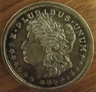 One Troy Oz. Silver Trade Unit .999 Fine Silver. Morgan Head.