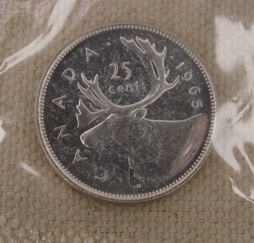 1965 Canada Proof Like Silver Quarter .800 Fine Canadian 25C Elizabeth II
