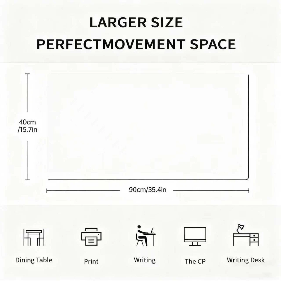 40*90cmfor Lotus Leaf Desk Mat Green Summer Desk Pad XL Mouse Pad Large E,Sports - Image 3 of 4