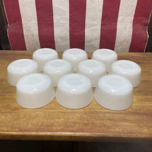 Anchor Hocking Fire King Vintage White Milk Glass Custard Cups 6 oz Pack of 10