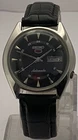 Vintage Formal Seiko5 Black Dial Automatic Watch 7009 with "D/D" Leather Strap