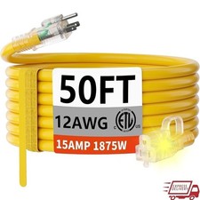 Gauge Heavy Duty Extension Cord 15A 125V Outdoor Indoor Power Cable New