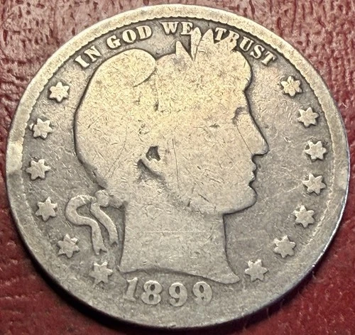 1899 Barber Quarter. Toned. Free Shipping