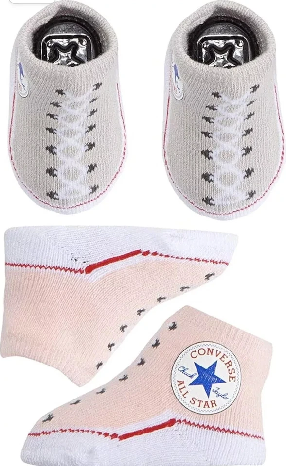 Conjunto de botines de bebé Converse bebés niñas/niños 0-6 meses rosa y gris Foto 2 de 2