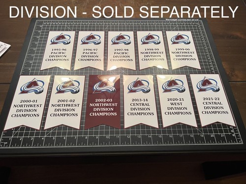 3 SIZES - Colorado Avalanche Stanley Cup and Retired # Banner Decal Set Avs 2022 - Picture 2 of 18