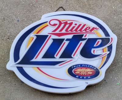 RARE Large Miller Lite Oval Bar Hanging Sign 2003 30'' Wide