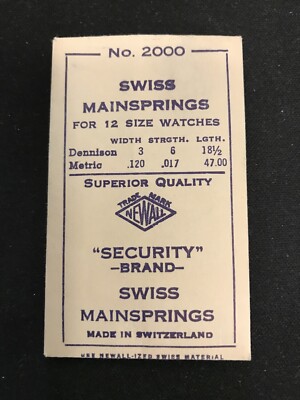 NEWALL Security Mainspring #2000 for Cortebert caliber 624 - Steel