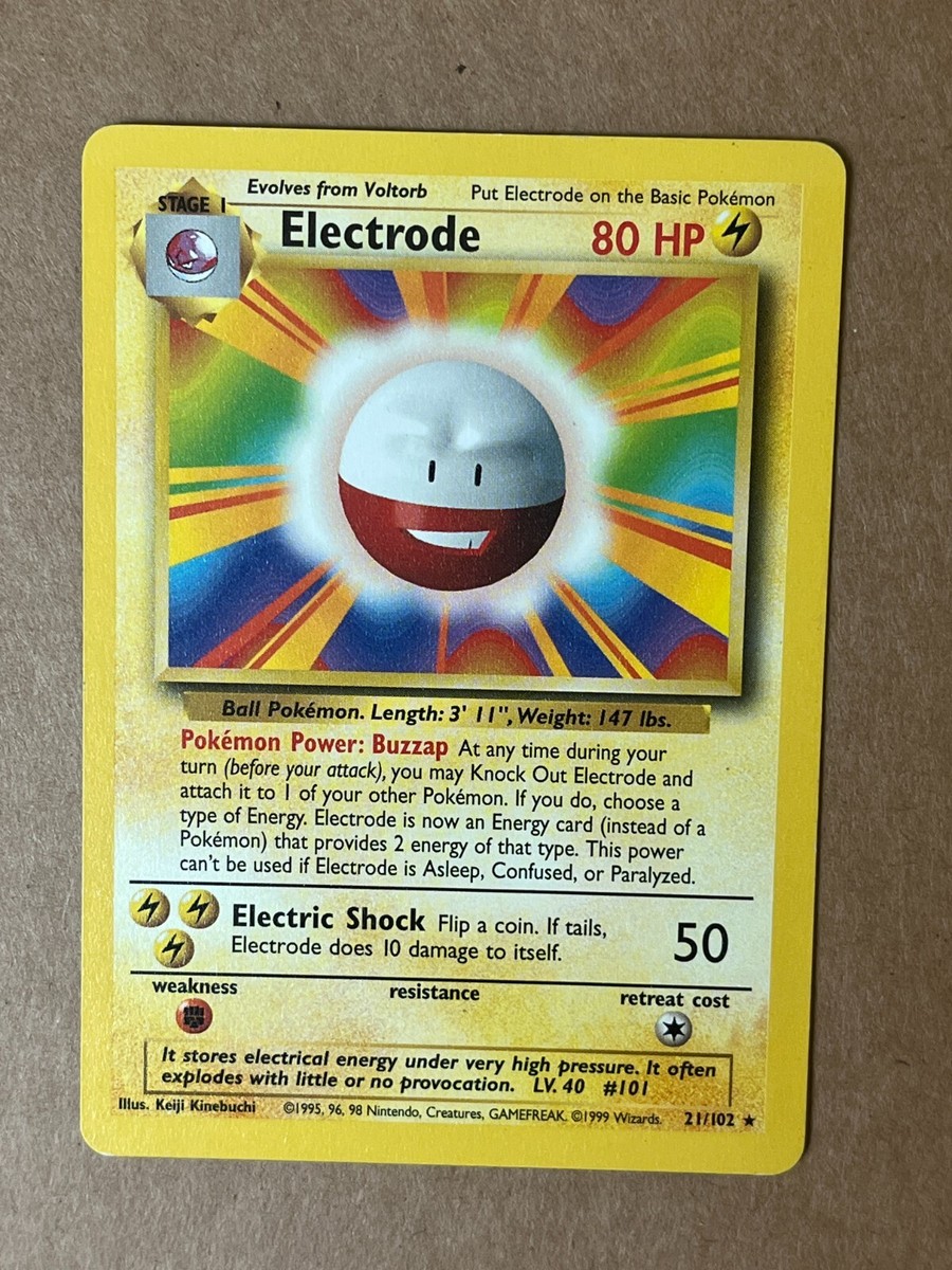 Electrode 21/102 Base Set WOTC Rare Pokemon Card VLP
