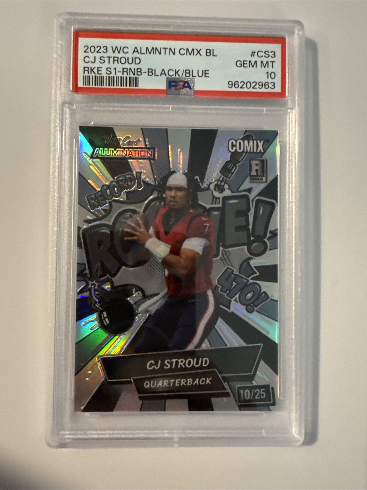 2023 Wild Card Amumination Comix Black Label CJ Stroud RC Black/Blue /25 PSA 10 view 1