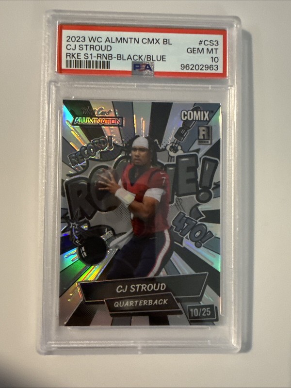 2023 Wild Card Amumination Comix Black Label CJ Stroud RC Black/Blue /25 PSA 10
