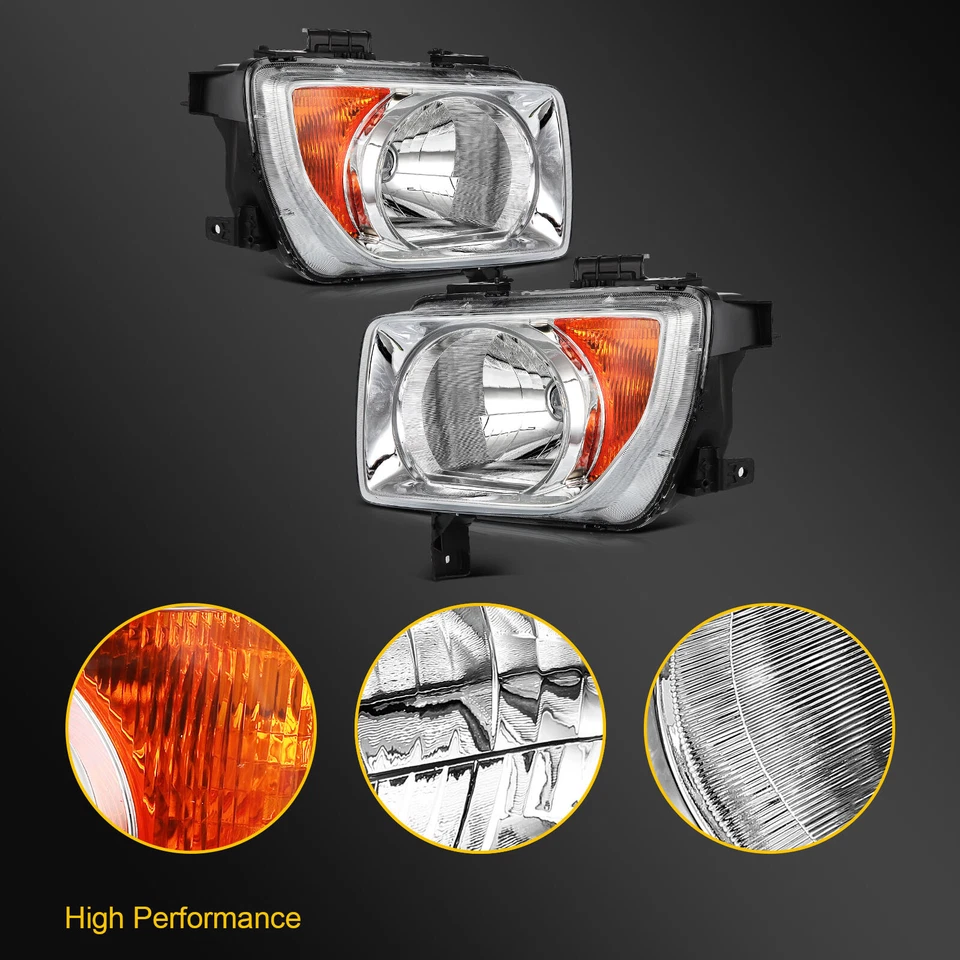 Conjunto de faros para Honda Element 2003-2008 carcasa cromada par izquierda+derecha Foto 2 de 4