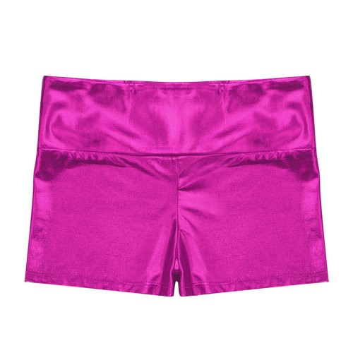 Kids Girls Dance Shorts Shiny Metallic Gymnastics Hip Hop Bottoms Sports Trunks - Picture 32 of 56