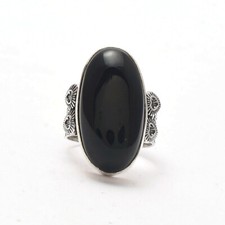 Christmas Black Onyx Gemstone 925 Sterling Silver Handmade Ring All Size