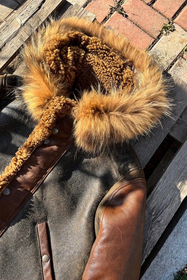 WW2 USAAF B7 Arctic Sheepskin Leather Jacket Extreme Cold Weather ...