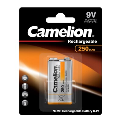 NiMH-Akku 8,4 Volt 250mAh 9V-Block wiederaufladbar von Camelion