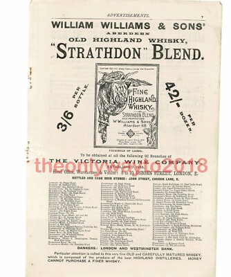 Strathdon Blend, Old Highland Whisky, Werbung, Buchillustration (Druck), 1892