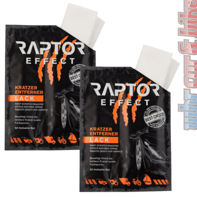 2x Kratzerentferner Politur Lack Raptor Effect Set Lackreparatur + Poliertuch