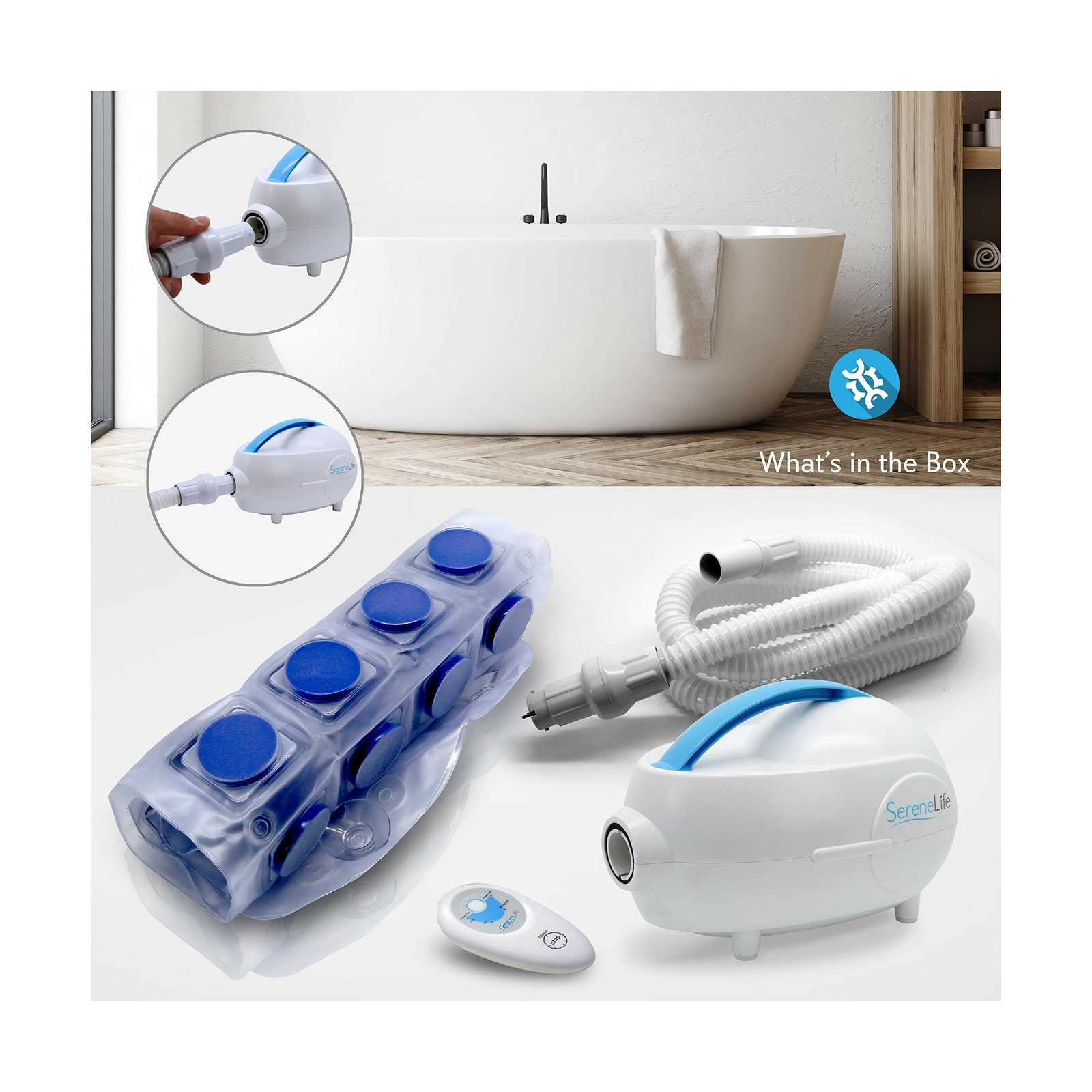 Portable Spa Bubble Bath Massager Thermal Spa Waterproof NonSlip Mat