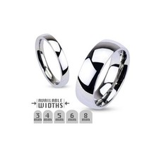 New Stainless Steel Glossy Mirror Polished Traditional Wedding Band Ring 
