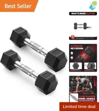 Rust Resistant 5 Lb Dumbbells Pair with Non-Slip Grip for Total Body Workouts