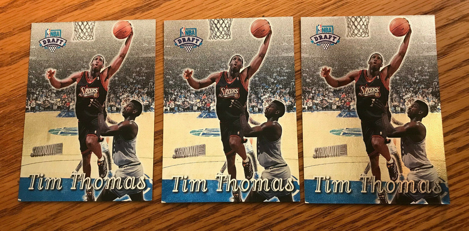 3 1997-98 TIM THOMAS ROOKIE CARDS TOPPS STADIUM CLUB FOIL RC #213 CARD LOT 76ers
