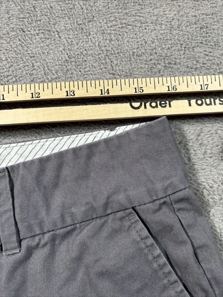 Ann Taylor 短裤女式 6 灰色 Chino The Riviera 短商务休闲 32 英寸平底 — 第 3/4 张图片