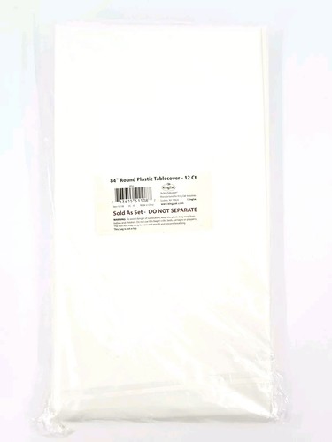 84" Round Plastic Tablecover 12 count Easy Clean Up Party Wedding Birthday New