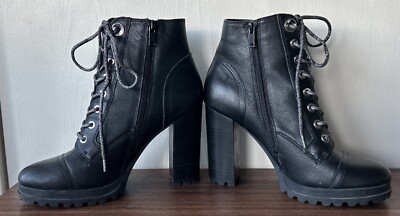 ALDO Marille High Heel Combat Boots Womens Size 9 Biker Ankle