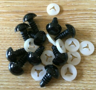 Sicherheitsaugen Spielzeug schwarz Kunststoff 5 mm bis 30 mm EN71-3 REACH zertifizierte Teddybären