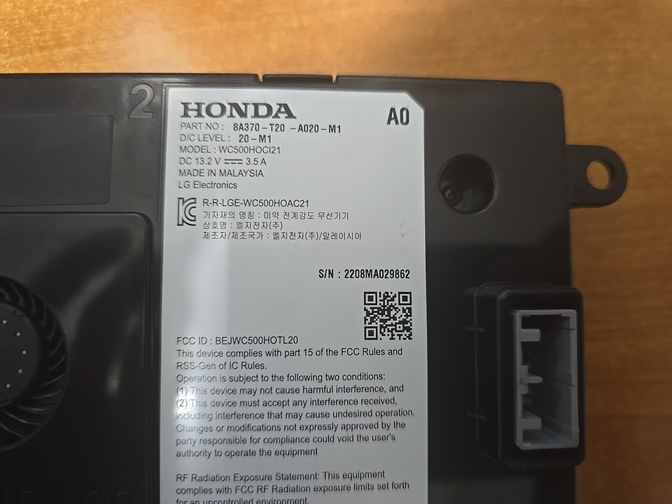 2023 HONDA HR-V & ACURA INTEGRA WIRELESS CHARGING PAD MODULE 8A370-T20 ...