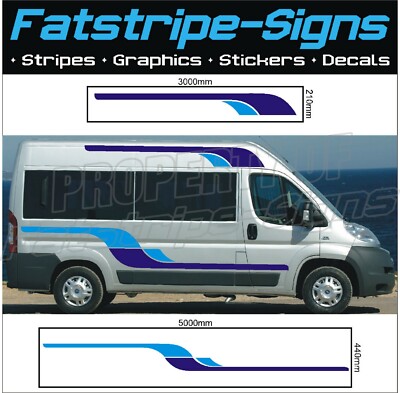 5m Wohnmobil Vinyl Grafik Aufkleber Abziehbilder Streifen Set Camper Van passend für Boxer