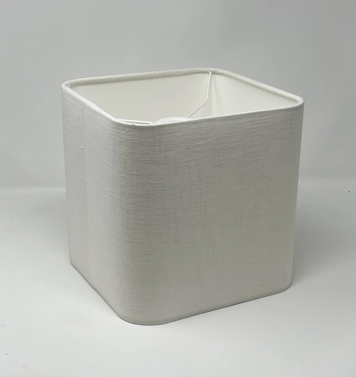 Lampshade Cream Off White Textured 100 Linen Rounded Square Light Shade