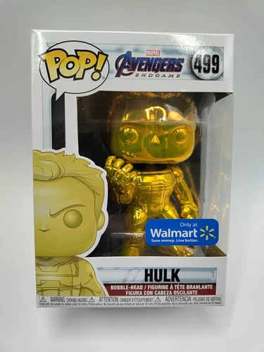 Funko Pop Marvel 499 Yellow Chrome Hulk From Avengers Endgame Walmart