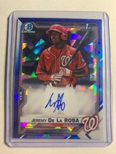 2021 1st Bowman Chrome Sapphire Jeremy De La Rosa Auto #BSPA-JDE Nationals RC