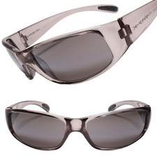 Motorcycle Riding Biker Outdoor Shield Wraparound Shape Gray Sport Sunglasses