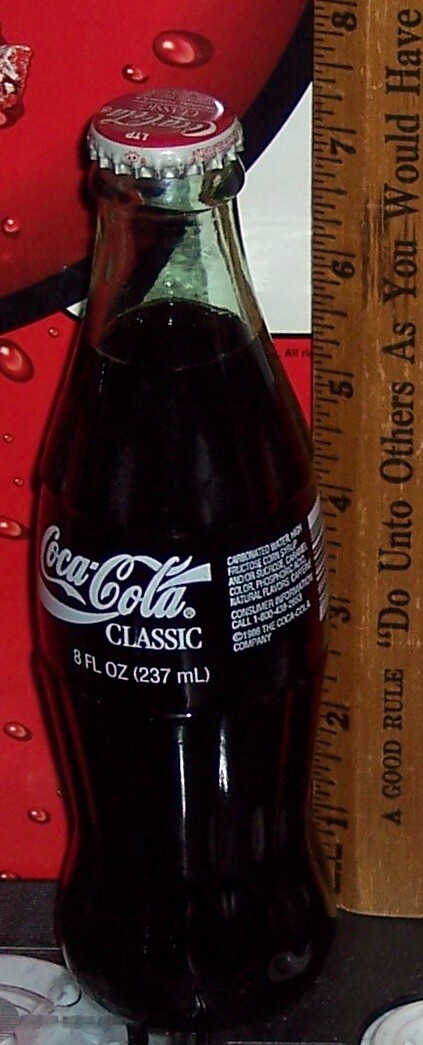 1990'S COCA COLA CLASSIC 8 OUNCE GLASS COCA COLA BOTTLE | eBay