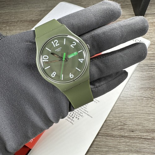 NEW✅LIMITED EDITION✅ SWATCH BACKUP GREEN Olive Green watch SUOG706 - Picture 4 of 16