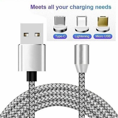 3 in 1 Magnet USB Kabel Ladekabel Multi Ladegerät iPhone Beleuchtung Typ C