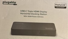 Plugable USB C Triple Display Docking Station with Laptop Charging, Thunderbolt
