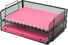 2 Pack Stackable Desk Paper Tray, Metal Mesh Desktop Document Letter File Organi