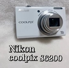 Nikon COOLPIX S6200 16MP Digital Camera White w/Charger  Battery
