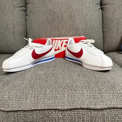 Nike Classic Womens Cortez Leather Forrest Gump White Red 807471-103 NEW US 8.5