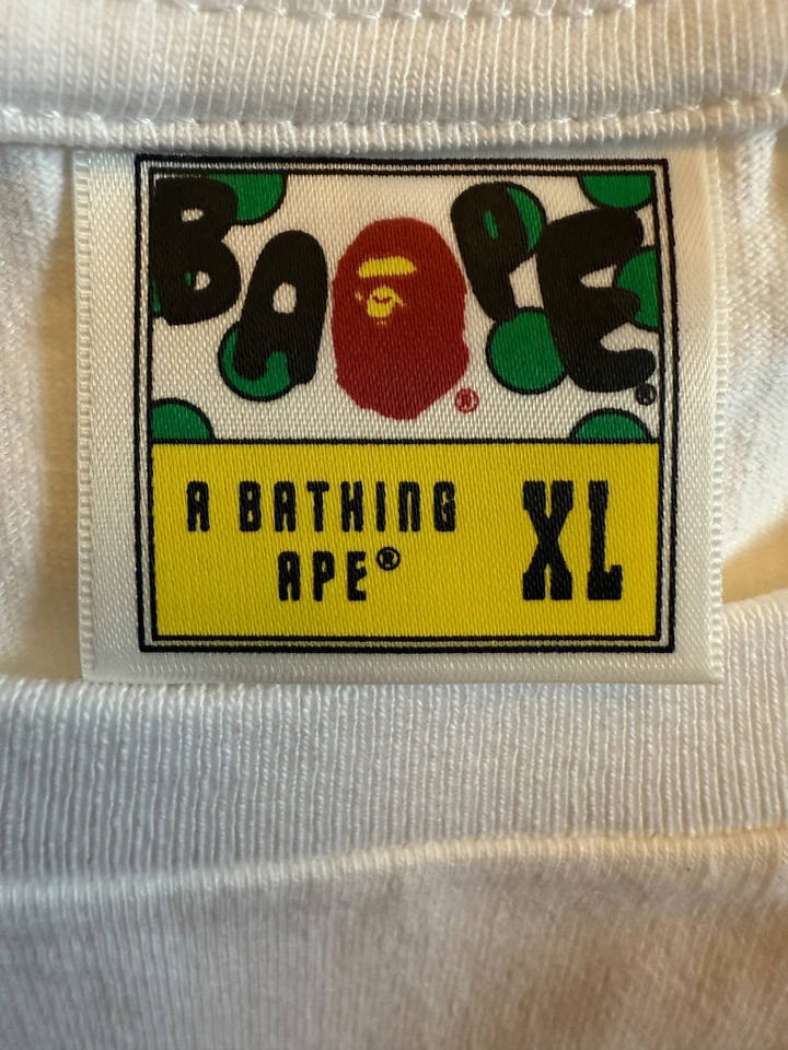 Camiseta A Bathing Ape BAPE ABC Camuflada Azul Lateral Tiburones BLANCA XL NUEVA CON ETIQUETAS en Bolsa Foto 4 de 4
