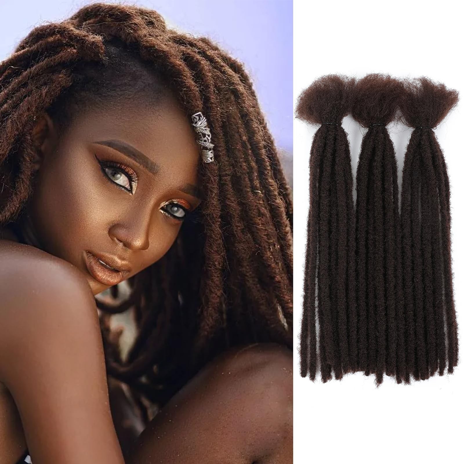 Dreadlocks de cheveux synthétiques haut de gamme tressées main effet permanent