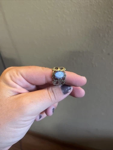 Antique Arts & Crafts Moonstone Silver Ring Adjustable Size