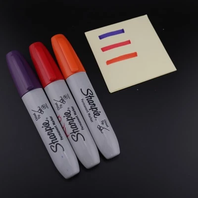 LOT OF 3 - Sharpie Chisel Tip - Purple, Red, Orange - Image 1 of 4