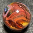 D.A.S Marbles-Double Decade-Sea Blue&Red Oxblood/Yellow Superman Swirl(.70") — photo 2