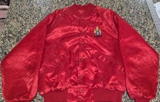 Vintage King Louie Jacket Mens Large Blue Satin Bomber Big Made in USA 80s 70s