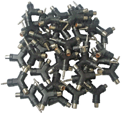 10 Pack Belkin Audio Video Dual RCA to 1/8'' (3.5mm) Adapter Mono Splitter AD2721